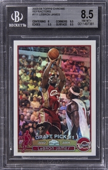 2003/04 Topps Chrome Refractors #111 LeBron James Rookie Card – BGS NM-MT+ 8.5